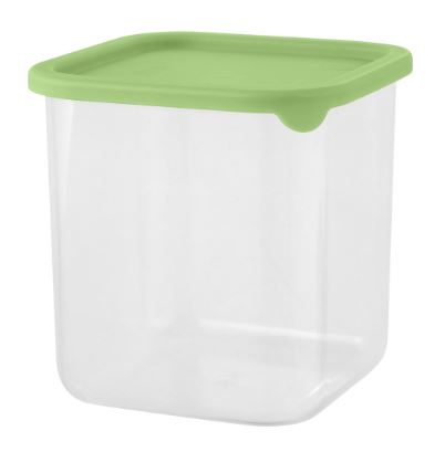 Банка для сыпучих продуктов Sugar&Spice Vanilla квадрат,0,8л  с гибкой крышкой фисташка